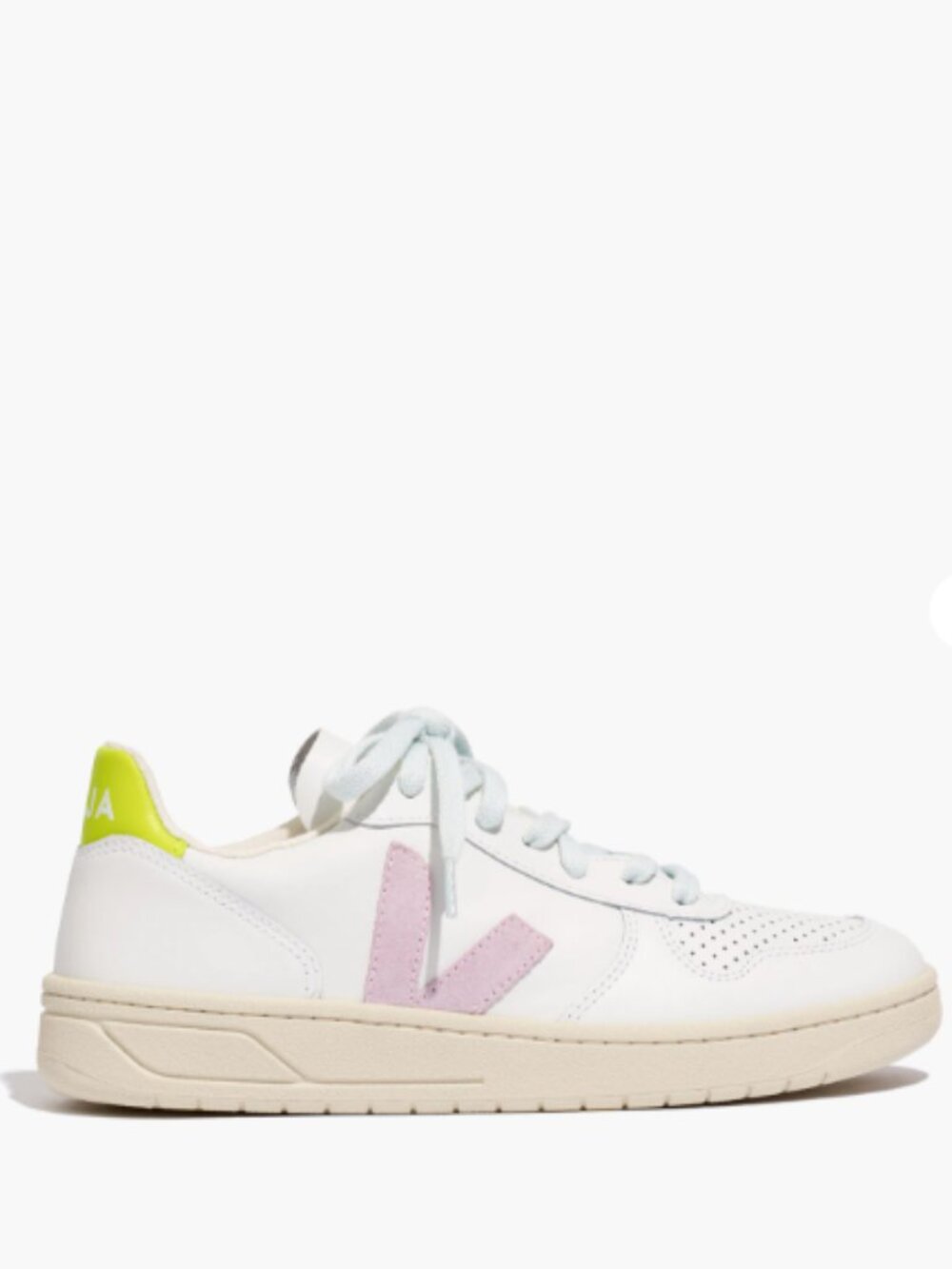 Madewell x Veja™ Leather & Suede V-10 Sneakers Pastel Neon Colorblock Size 38